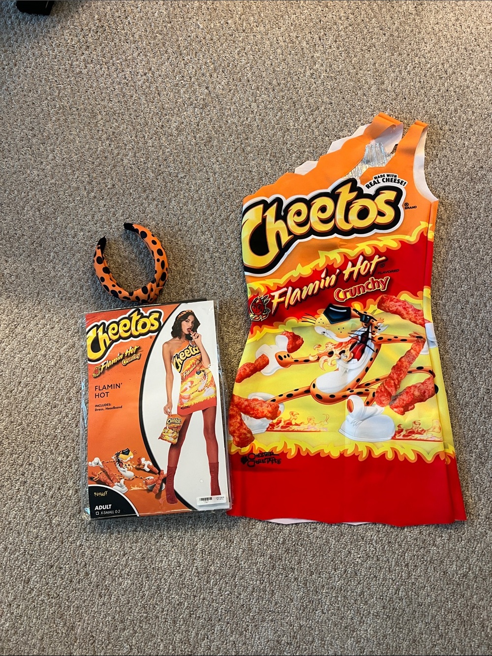 Spirit Cheetos Flamin' Hot Snack Print Dress - Orange, Red, Yellow